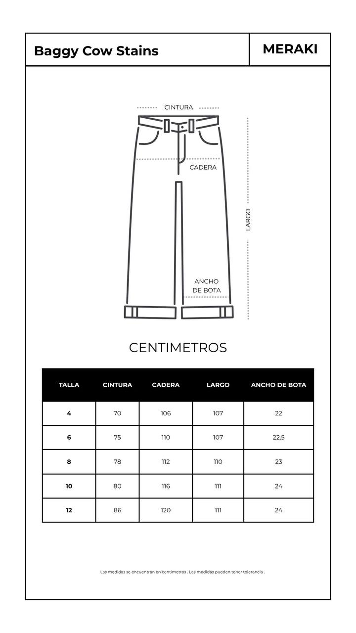 JEANS BAGGY COW STAINS