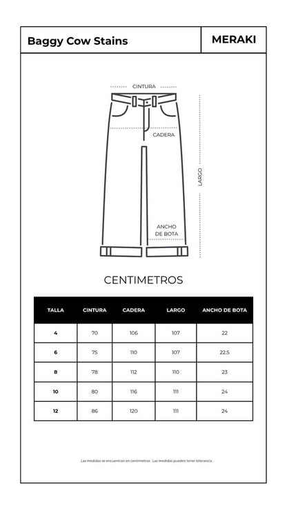 JEANS BAGGY COW STAINS